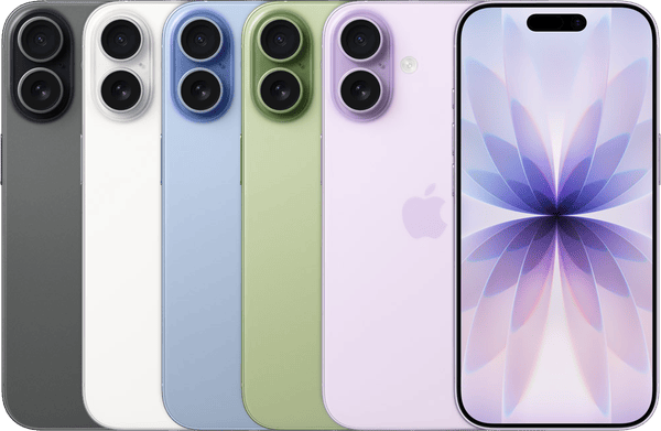 iPhone 17 in Lavender, Sage, Mist Blue, White and Black