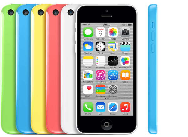 iPhone 5c in White, Blue, Pink, Green and Yellow