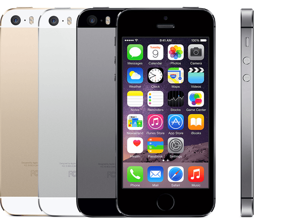 iPhone 5s in Space Gray, Silver and Gold