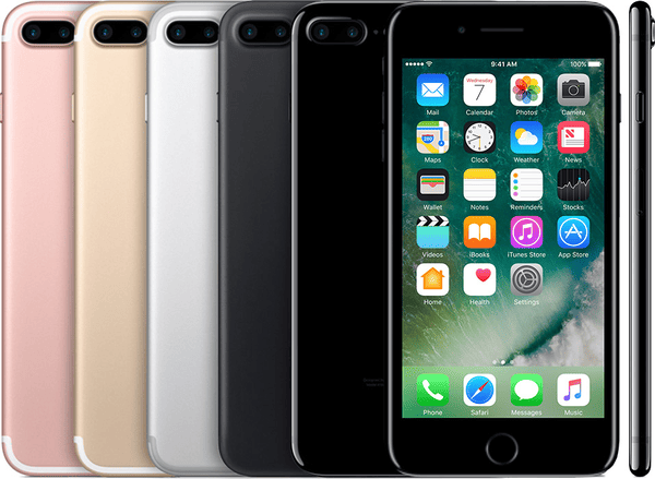 iPhone 7 Plus in Black, Jet Black, Gold, Rose Gold, Silver and Red