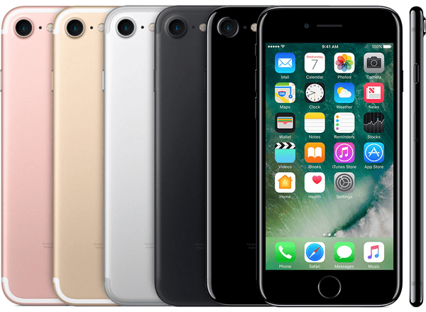 iPhone 7 in Black, Jet Black, Gold, Rose Gold, Silver and Red