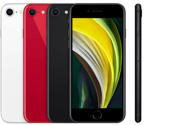 iPhone SE 2nd generation in White, Black and Red